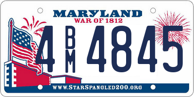 MD license plate 4BM4845