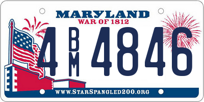 MD license plate 4BM4846