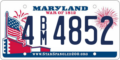 MD license plate 4BM4852