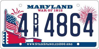MD license plate 4BM4864
