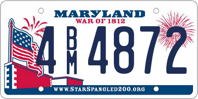 MD license plate 4BM4872