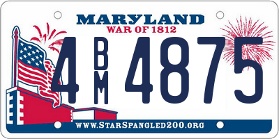 MD license plate 4BM4875