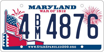 MD license plate 4BM4876