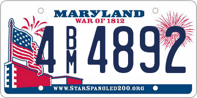 MD license plate 4BM4892