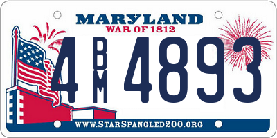MD license plate 4BM4893