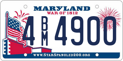 MD license plate 4BM4900