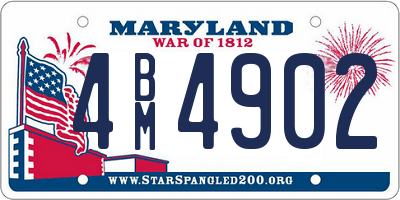 MD license plate 4BM4902