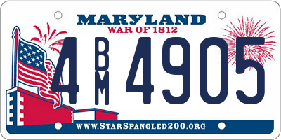 MD license plate 4BM4905