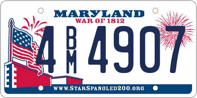MD license plate 4BM4907
