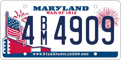 MD license plate 4BM4909