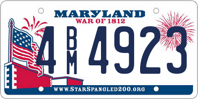 MD license plate 4BM4923
