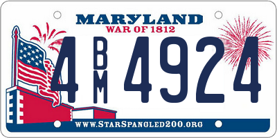 MD license plate 4BM4924