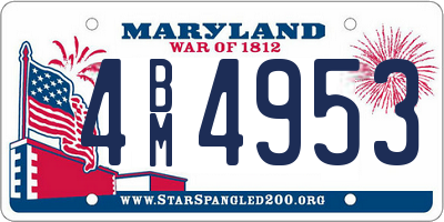 MD license plate 4BM4953