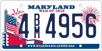 MD license plate 4BM4956
