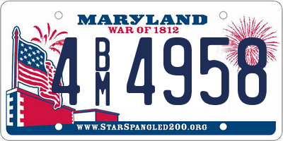 MD license plate 4BM4958