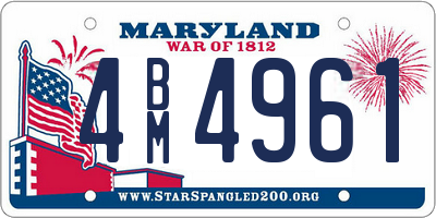 MD license plate 4BM4961