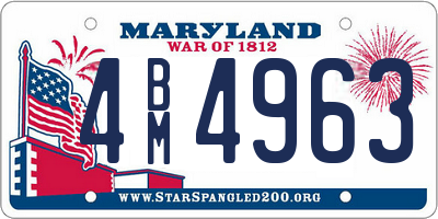 MD license plate 4BM4963