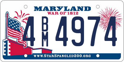 MD license plate 4BM4974