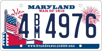 MD license plate 4BM4976
