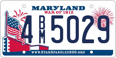 MD license plate 4BM5029