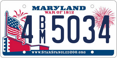 MD license plate 4BM5034
