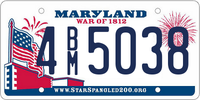 MD license plate 4BM5038