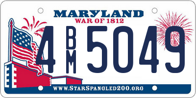 MD license plate 4BM5049