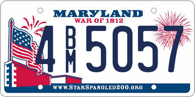 MD license plate 4BM5057
