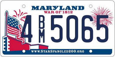 MD license plate 4BM5065
