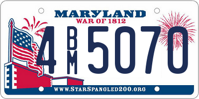 MD license plate 4BM5070