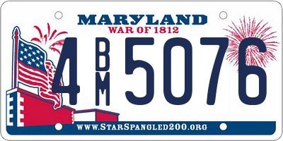 MD license plate 4BM5076