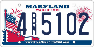 MD license plate 4BM5102