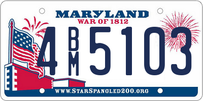 MD license plate 4BM5103