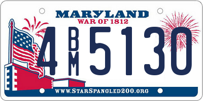 MD license plate 4BM5130