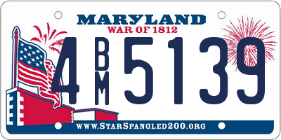 MD license plate 4BM5139