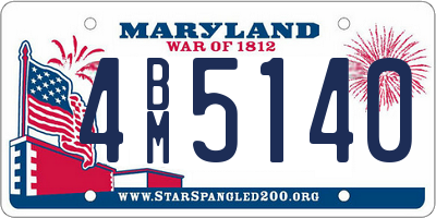 MD license plate 4BM5140