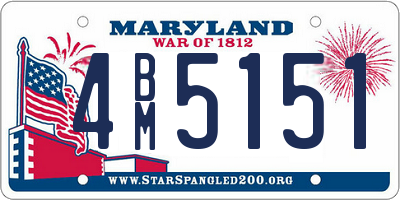MD license plate 4BM5151