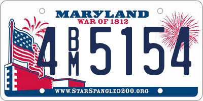 MD license plate 4BM5154