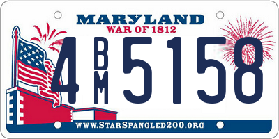 MD license plate 4BM5158