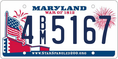 MD license plate 4BM5167
