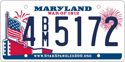 MD license plate 4BM5172