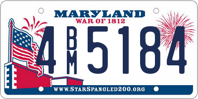 MD license plate 4BM5184