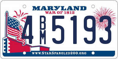 MD license plate 4BM5193