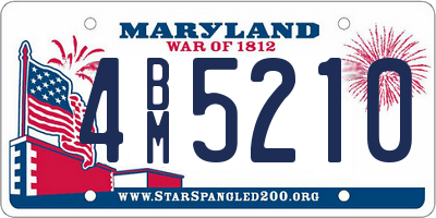 MD license plate 4BM5210
