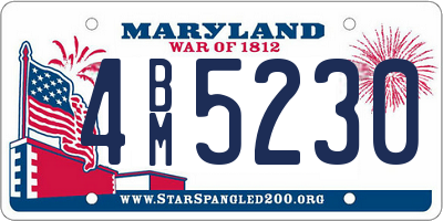 MD license plate 4BM5230