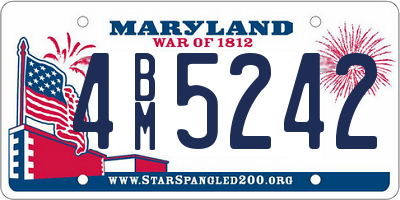 MD license plate 4BM5242