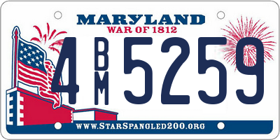 MD license plate 4BM5259