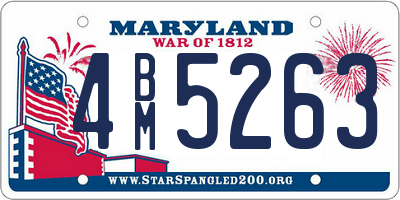 MD license plate 4BM5263