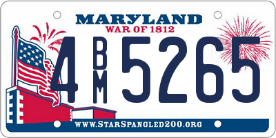 MD license plate 4BM5265