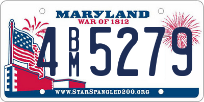 MD license plate 4BM5279